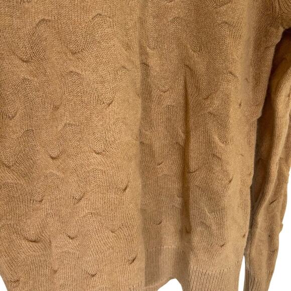 Theory 100% Cashmere Tucked Sweater Camel Size P Quiet Luxury Preppy Old Money - Picture 2 of 8